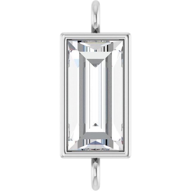 3/8 CT Natural Diamond Bezel-Set Link, 3.9 mm x 10.5 mm, Style 2
