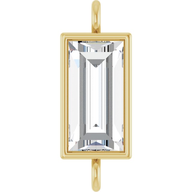 3/8 CT Natural Diamond Bezel-Set Link, 3.9 mm x 10.5 mm, Style 2