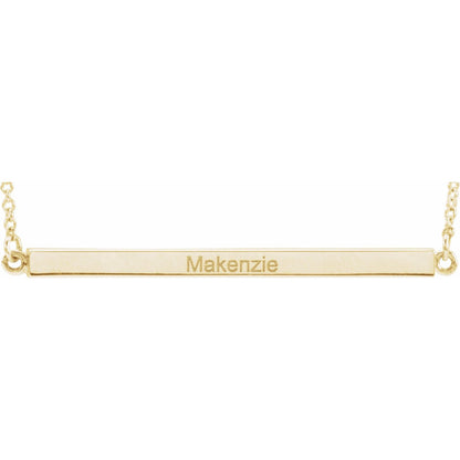Engravable Four-Sided Bar 18" Necklace