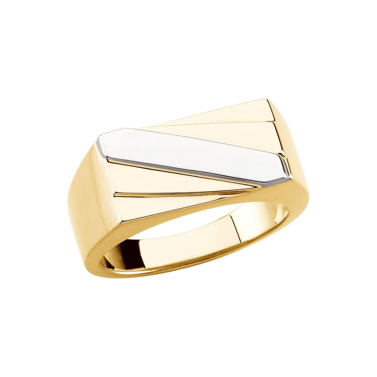 Sterling Silver & 14K Yellow Gold Signet Ring