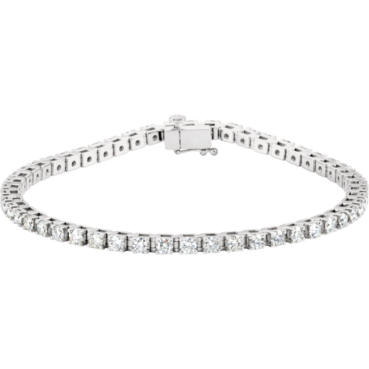 14K White Gold 3 1/2 CTW Lab-Grown Diamond Line 7 1/4" Bracelet