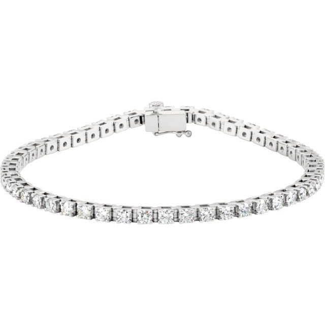 14K White Gold 3 1/2 CTW Lab-Grown Diamond Line 7 1/4" Bracelet