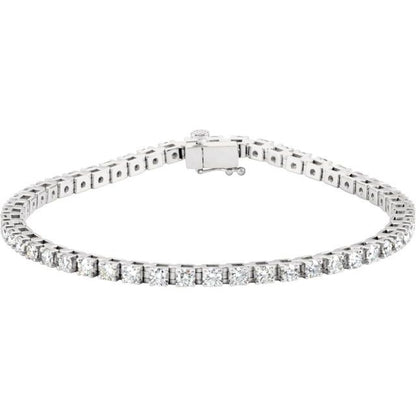 14K White Gold 3 1/2 CTW Lab-Grown Diamond Line 7 1/4" Bracelet