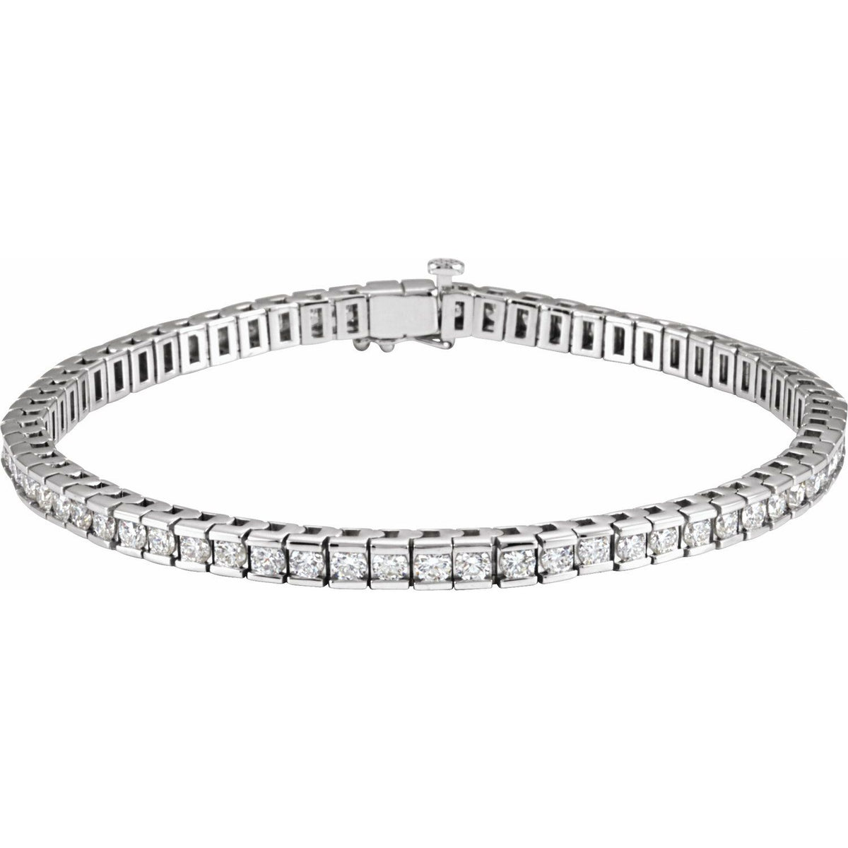 14K White Gold 4 CTW Lab-Grown Diamond Line 7 1/4" Bracelet