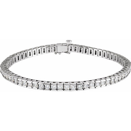 14K White Gold 4 CTW Lab-Grown Diamond Line 7 1/4" Bracelet