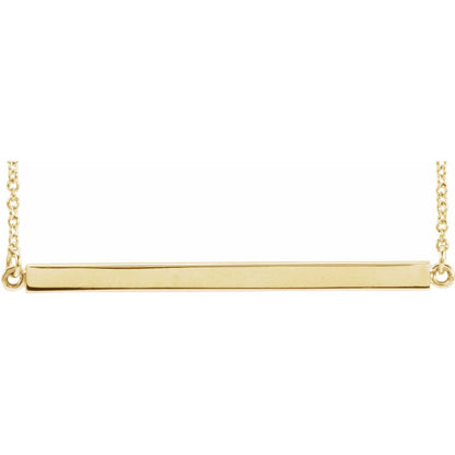 Engravable Four-Sided Bar 18" Necklace