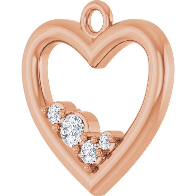 Natural Diamond Left Heart Dangle