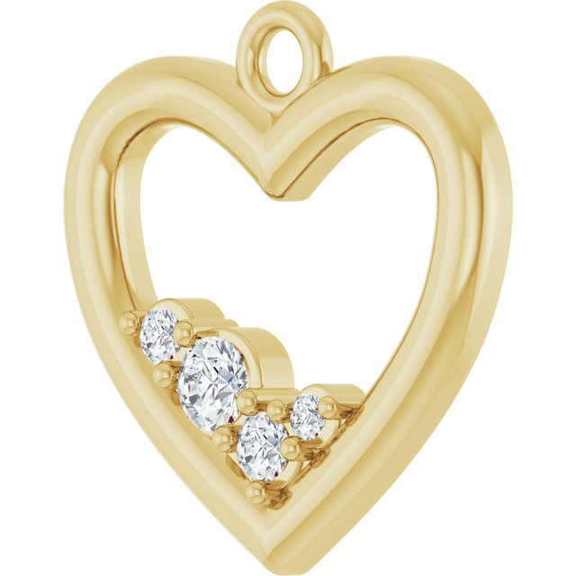 Natural Diamond Left Heart Dangle