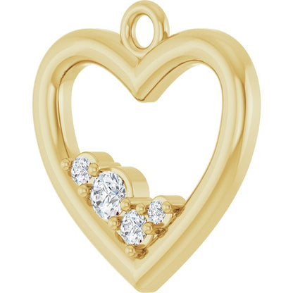 Natural Diamond Left Heart Dangle