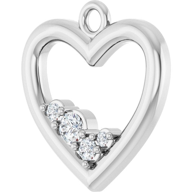 Lab-Grown Diamond Left Heart Dangle