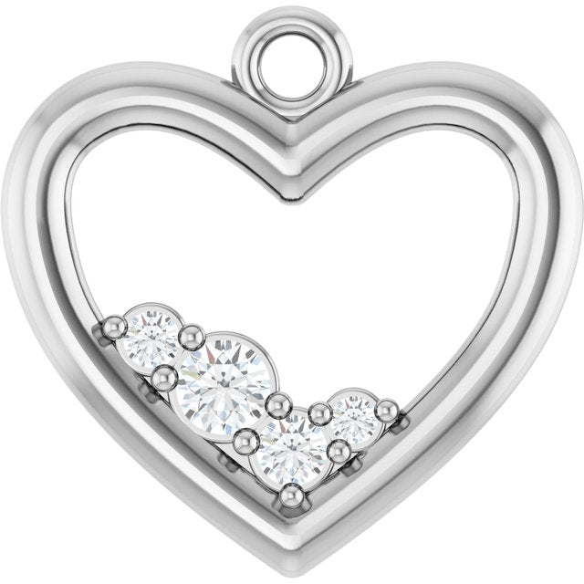 Natural Diamond Left Heart Dangle