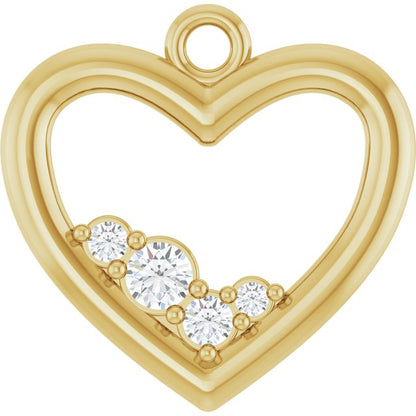 Lab-Grown Diamond Left Heart Dangle