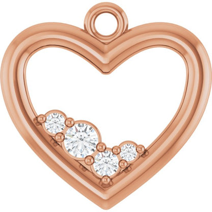 Lab-Grown Diamond Left Heart Dangle