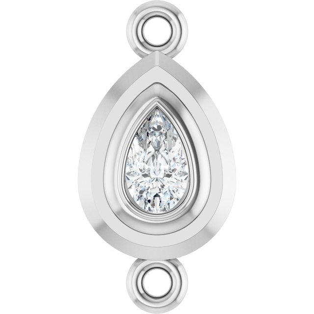 1/5 CT Natural Diamond Link, 7.6 mm x 15.1 mm