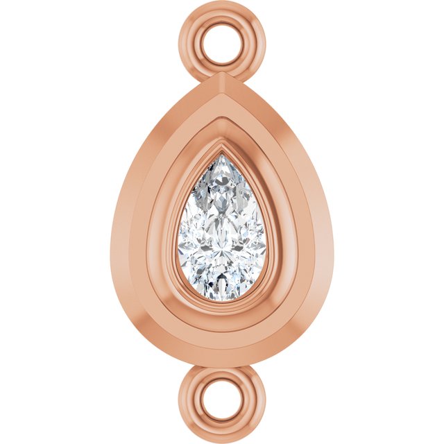1/5 CT Natural Diamond Link, 7.6 mm x 15.1 mm
