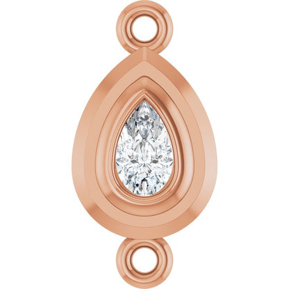 1/5 CT Natural Diamond Link, 7.6 mm x 15.1 mm