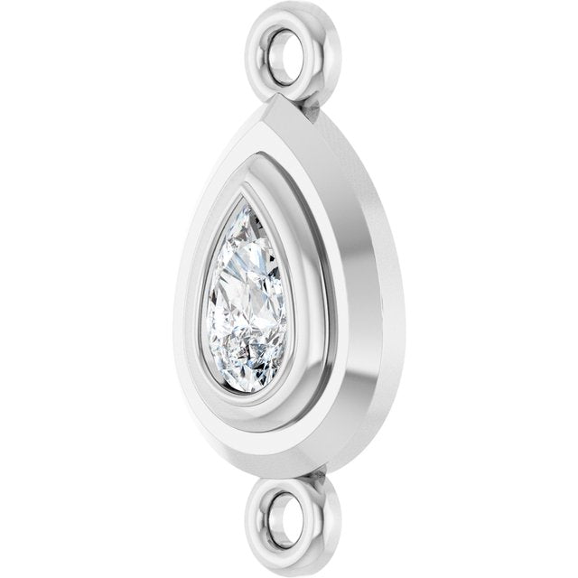 1/5 CT Natural Diamond Link, 7.6 mm x 15.1 mm