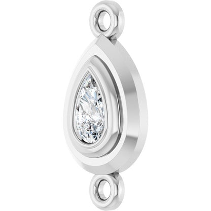 1/5 CT Natural Diamond Link, 7.6 mm x 15.1 mm