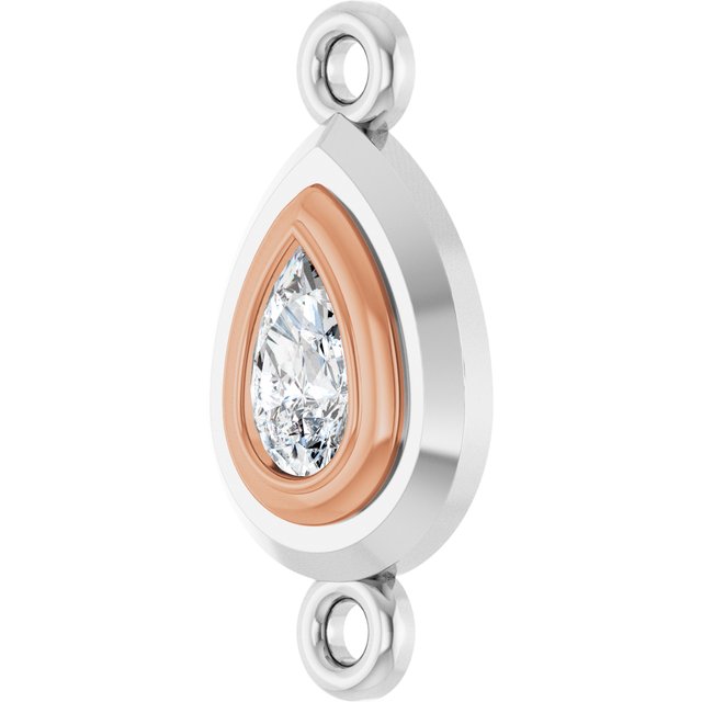1/5 CT Natural Diamond Link, 7.6 mm x 15.1 mm
