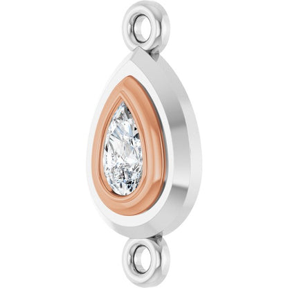 1/5 CT Natural Diamond Link, 7.6 mm x 15.1 mm