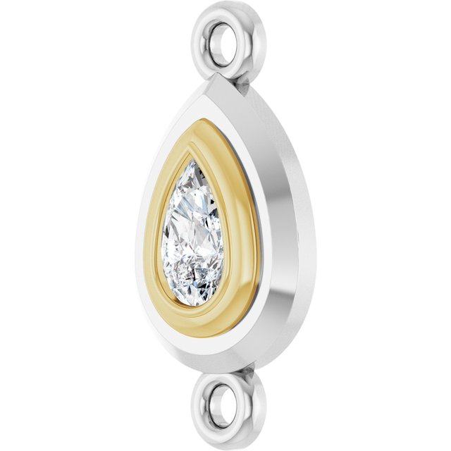 1/5 CT Natural Diamond Link, 7.6 mm x 15.1 mm