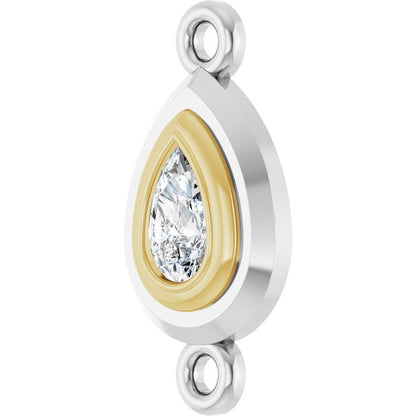1/5 CT Natural Diamond Link, 7.6 mm x 15.1 mm