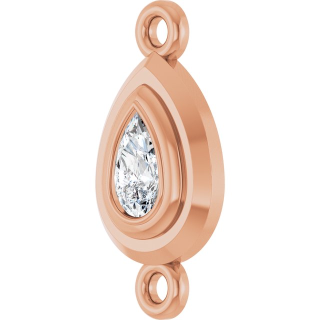 1/5 CT Natural Diamond Link, 7.6 mm x 15.1 mm