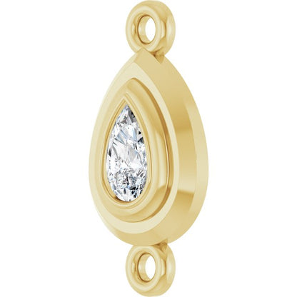 1/5 CT Natural Diamond Link, 7.6 mm x 15.1 mm
