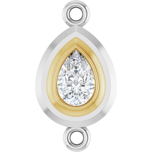 3/8 CT Natural Diamond Link, 8.7 mm x 16.2 mm