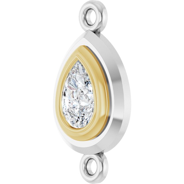 3/8 CT Natural Diamond Link, 8.7 mm x 16.2 mm