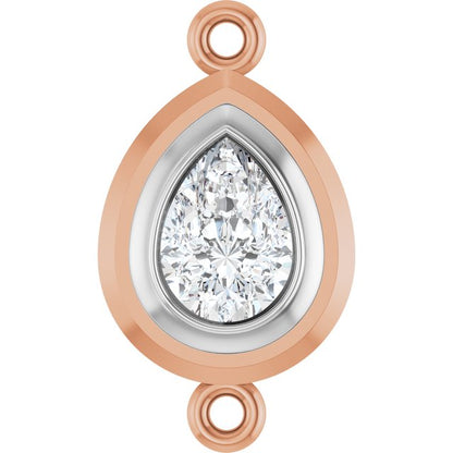1/2 CT Natural Diamond Link, 9.8 mm x 17.2 mm