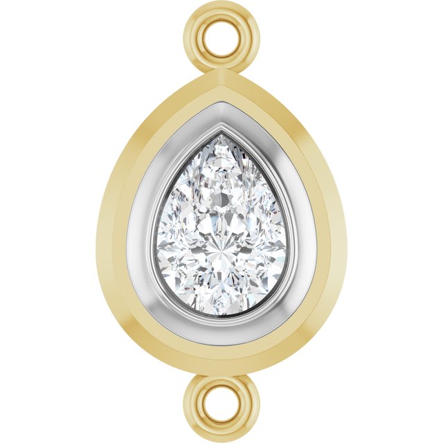 1/2 CT Natural Diamond Link, 9.8 mm x 17.2 mm