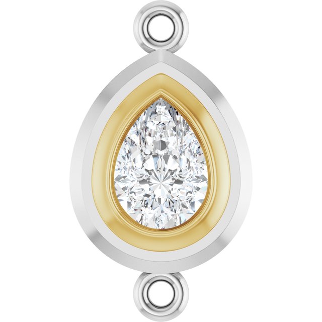 1/2 CT Natural Diamond Link, 9.8 mm x 17.2 mm