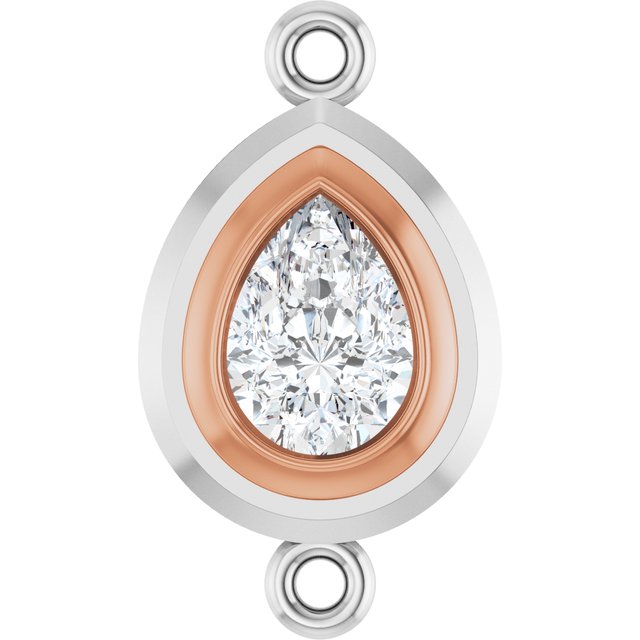 1/2 CT Natural Diamond Link, 9.8 mm x 17.2 mm