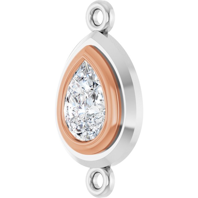 1/2 CT Natural Diamond Link, 9.8 mm x 17.2 mm