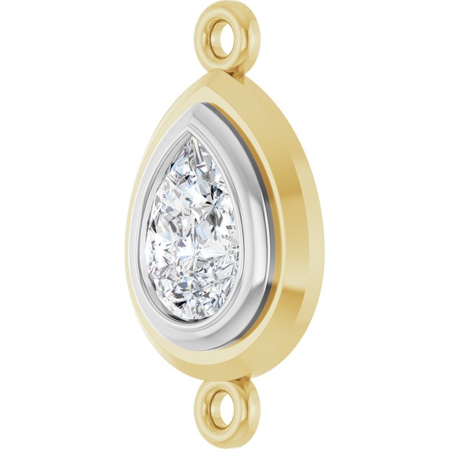 1/2 CT Natural Diamond Link, 9.8 mm x 17.2 mm