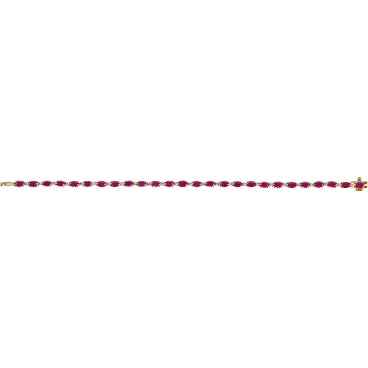 14K Yellow Gold Lab-Grown Ruby & 5/8 CTW Lab-Grown Diamond Line 7" Bracelet