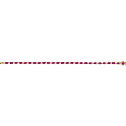 14K Yellow Gold Lab-Grown Ruby & 5/8 CTW Lab-Grown Diamond Line 7" Bracelet