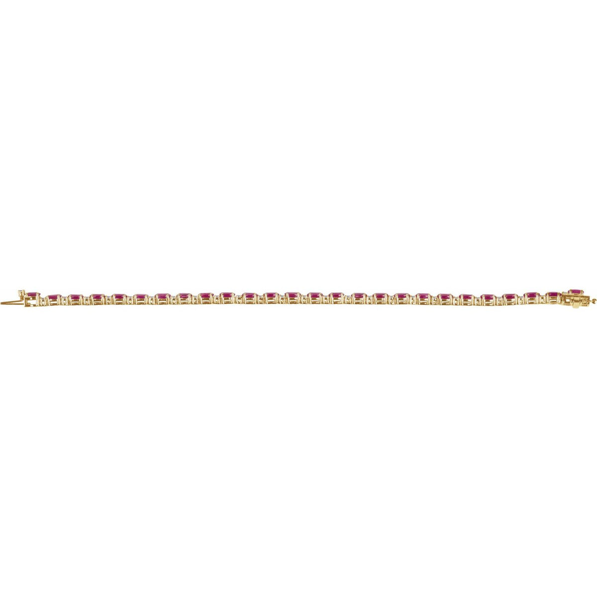 14K Yellow Gold Lab-Grown Ruby & 5/8 CTW Lab-Grown Diamond Line 7" Bracelet