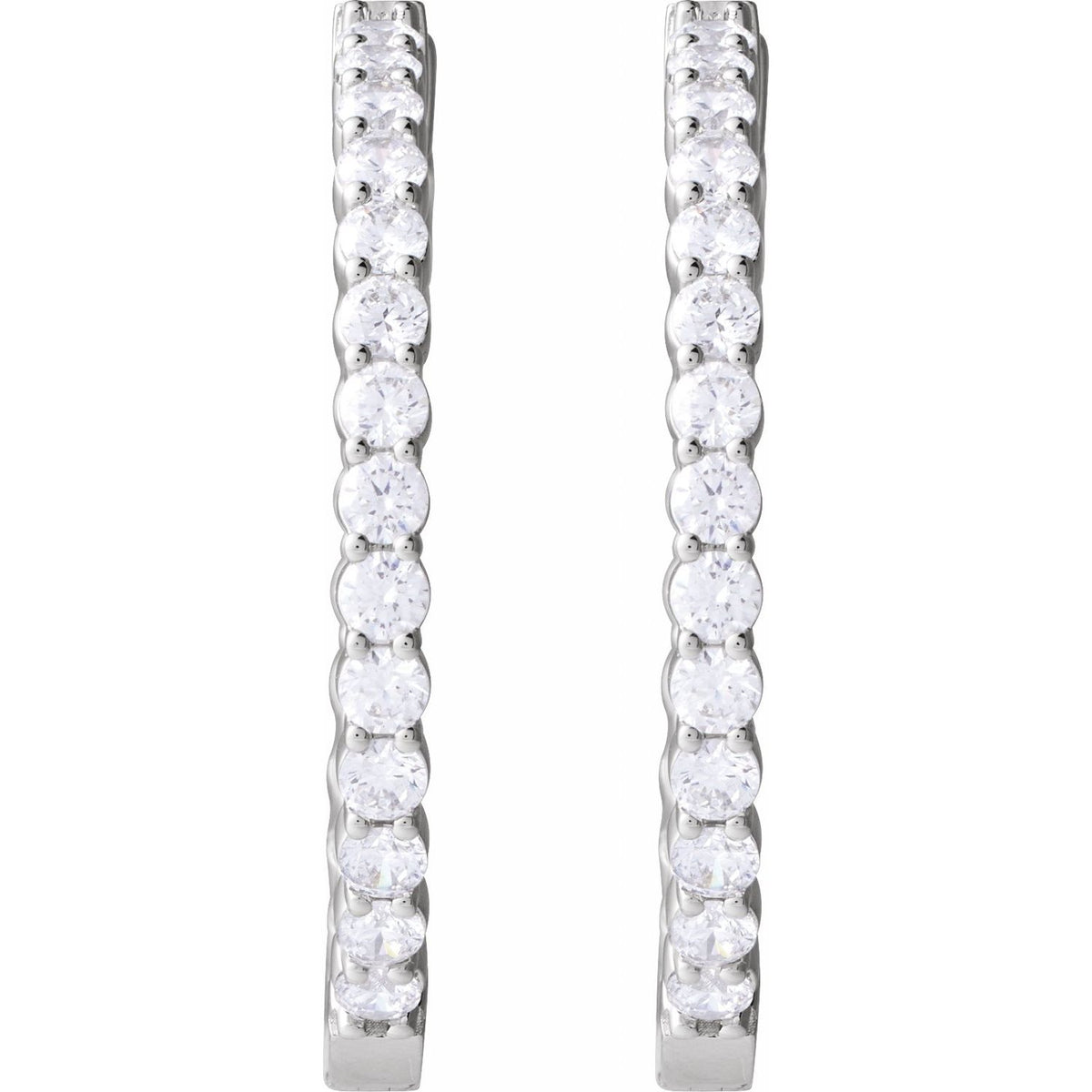5 CTW Lab-Grown Diamond Inside-Outside Hinged Hoop Earrings