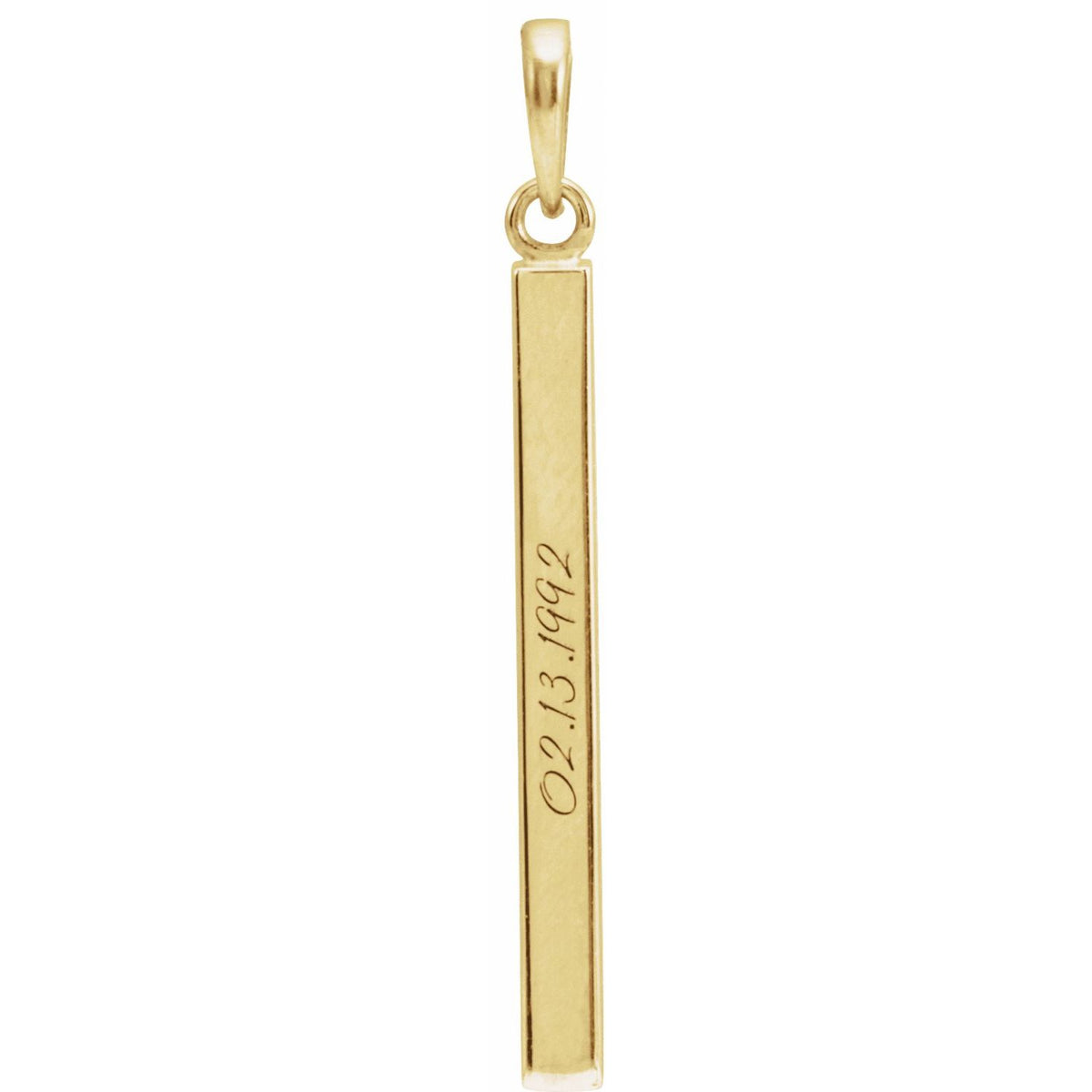 Engravable Four-Sided Bar Pendant, 24.2 x 2.9 mm