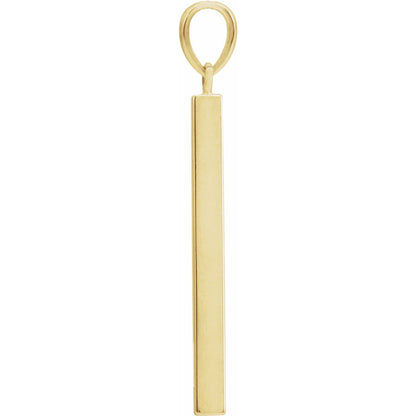 Engravable Four-Sided Bar Pendant, 24.2 x 2.9 mm