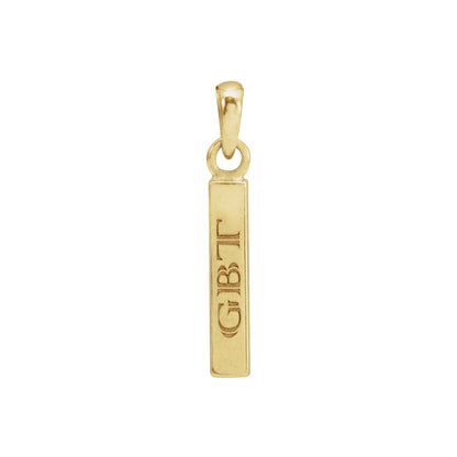 Engravable Four-Sided Bar Pendant, 24.2 x 2.9 mm