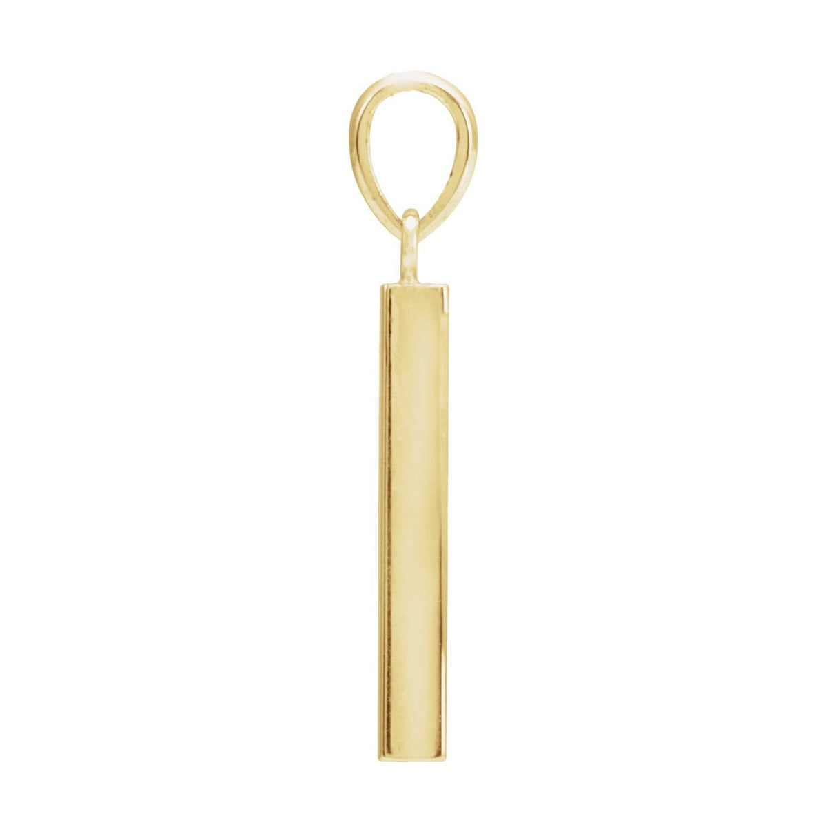 Engravable Four-Sided Bar Pendant, 24.2 x 2.9 mm