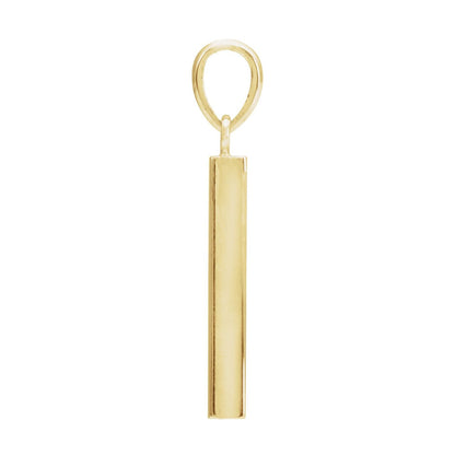 Engravable Four-Sided Bar Pendant, 24.2 x 2.9 mm