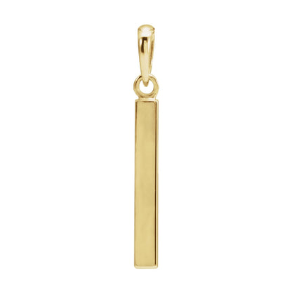 Engravable Four-Sided Bar Pendant, 24.2 x 2.9 mm