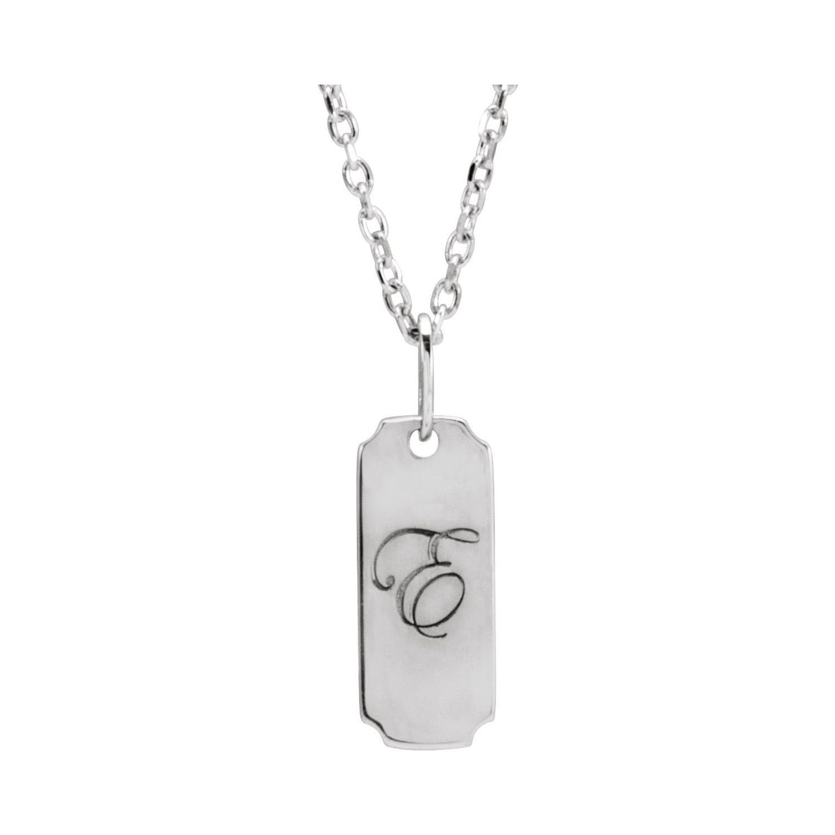 Engravable Dog Tag 16-18" Necklace, 15.9 x 5 mm