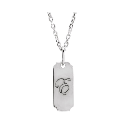 Engravable Dog Tag 16-18" Necklace, 15.9 x 5 mm