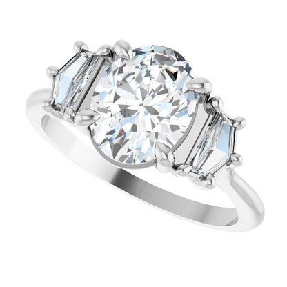 1 3/4 CTW Lab-Grown Diamond Three-Stone Engagement Ring