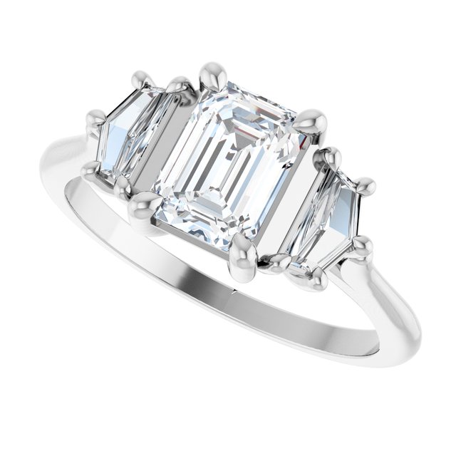 1 1/2 CTW Lab-Grown Diamond Three-Stone Engagement Ring, 14.5 x 8.1 mm